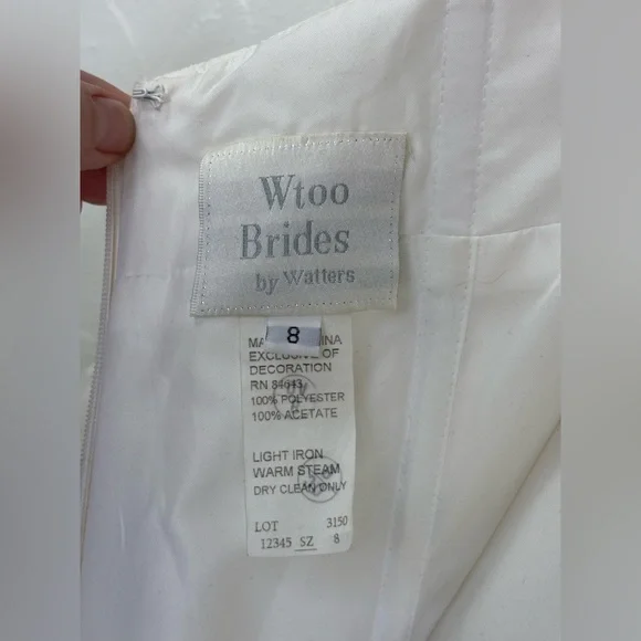 WTOO BRIDES by WATTERS $1100 Strapless Lace DressStella Tiered Train NEW 8